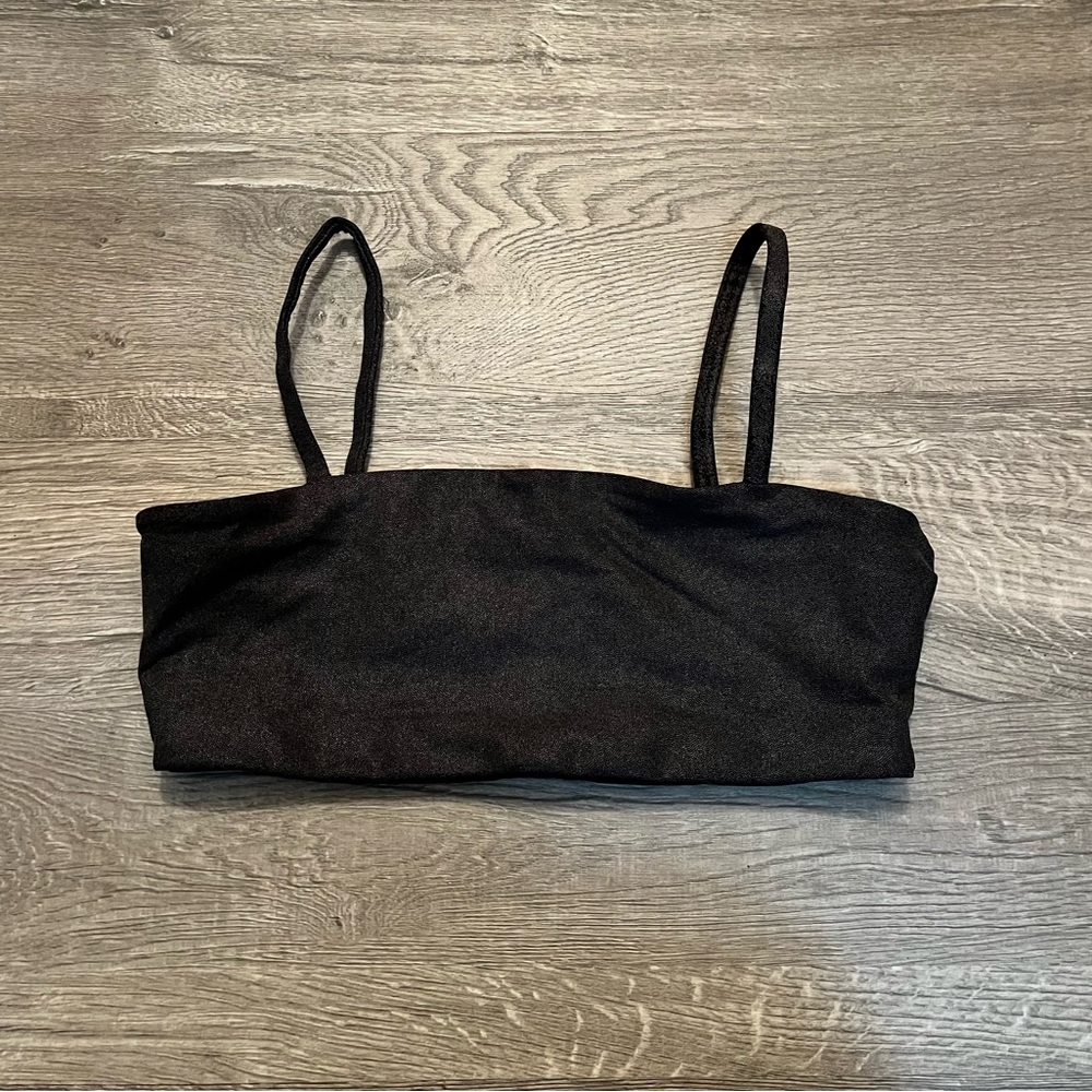 Carbon38 The Cristalline Sports Bra Black/Gray Size Small Crystal Included